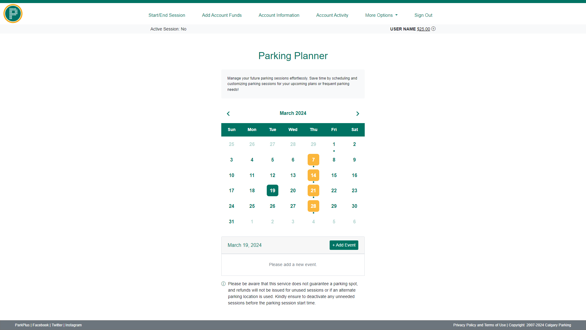 parkplus online activation screenshot
